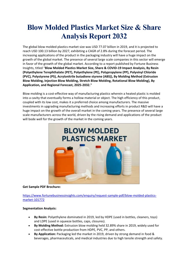 blow molded plastics market size share analysis