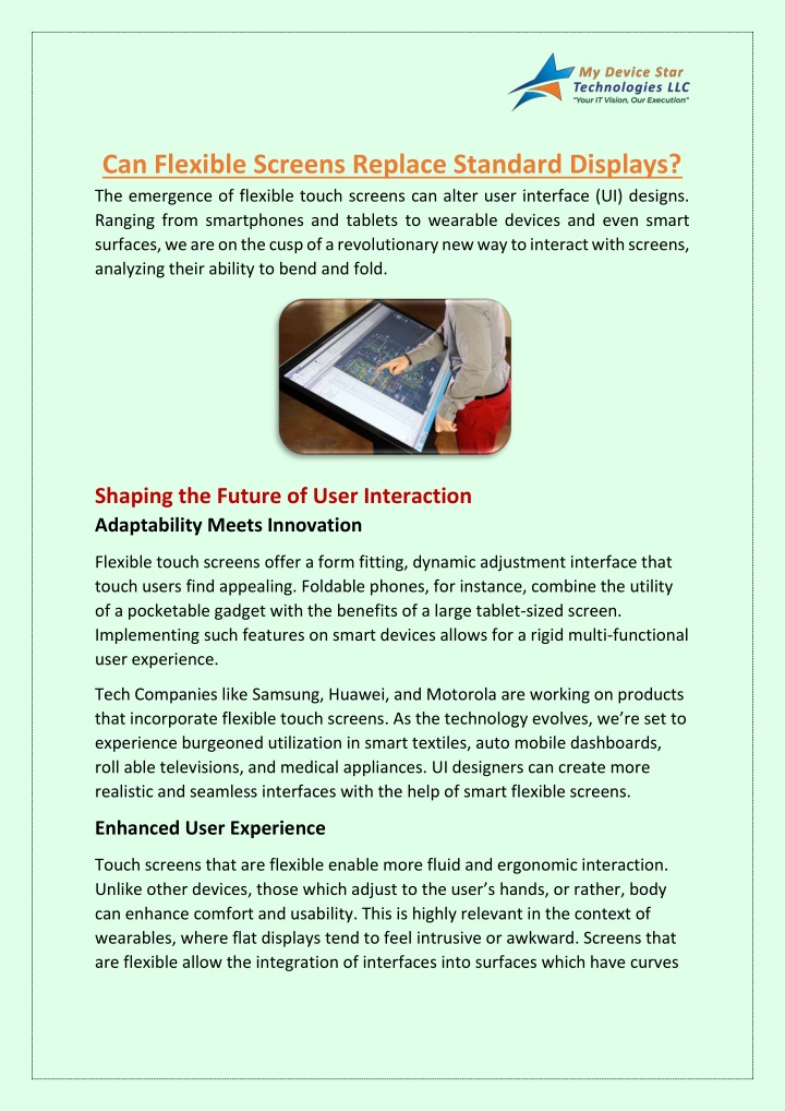 can flexible screens replace standard displays