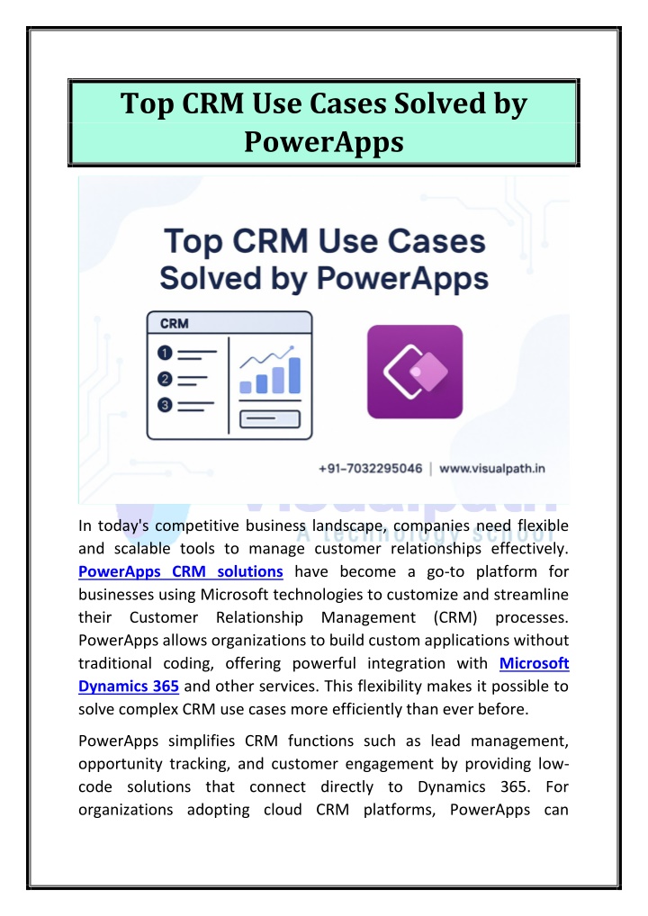 top crm use cases solved by powerapps