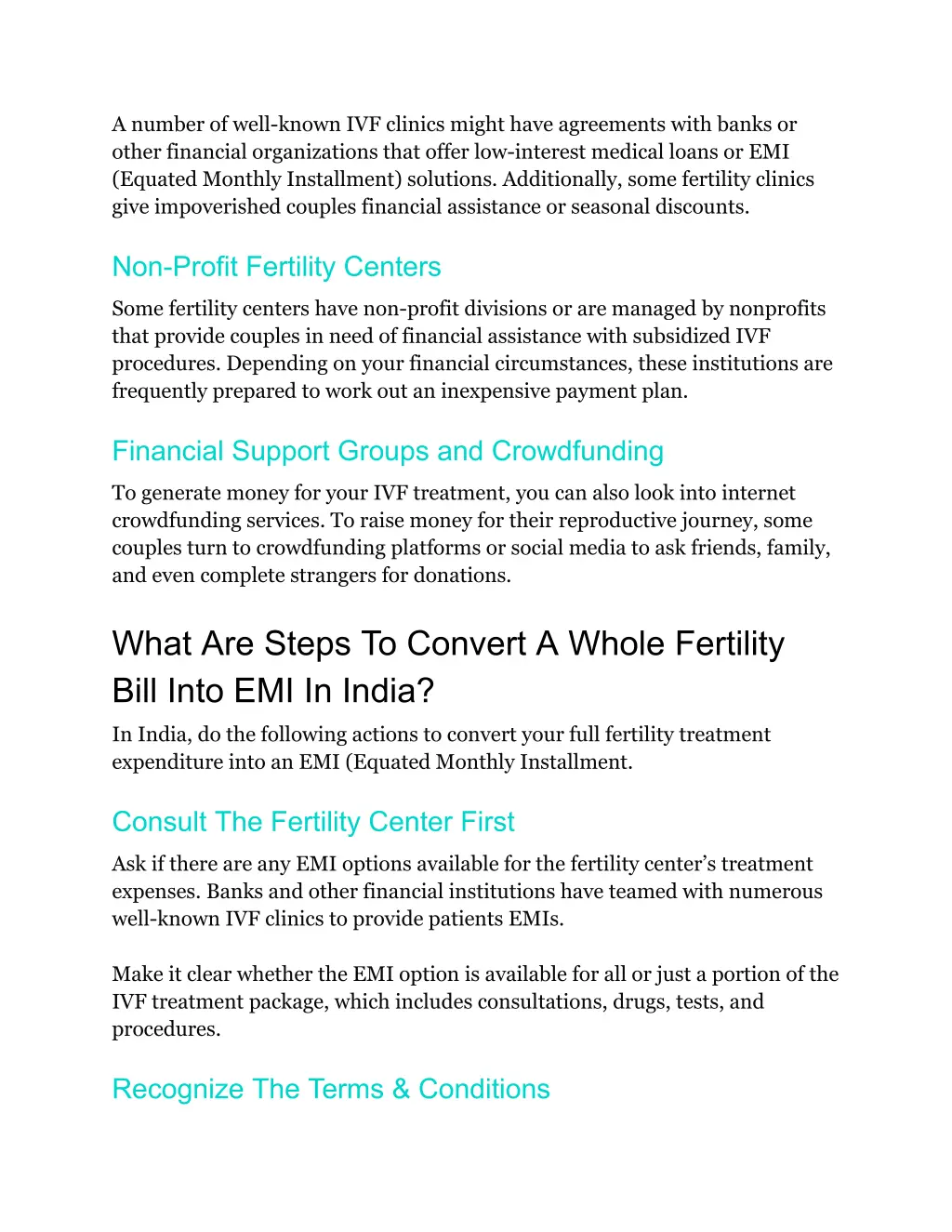 a number of well known ivf clinics might have