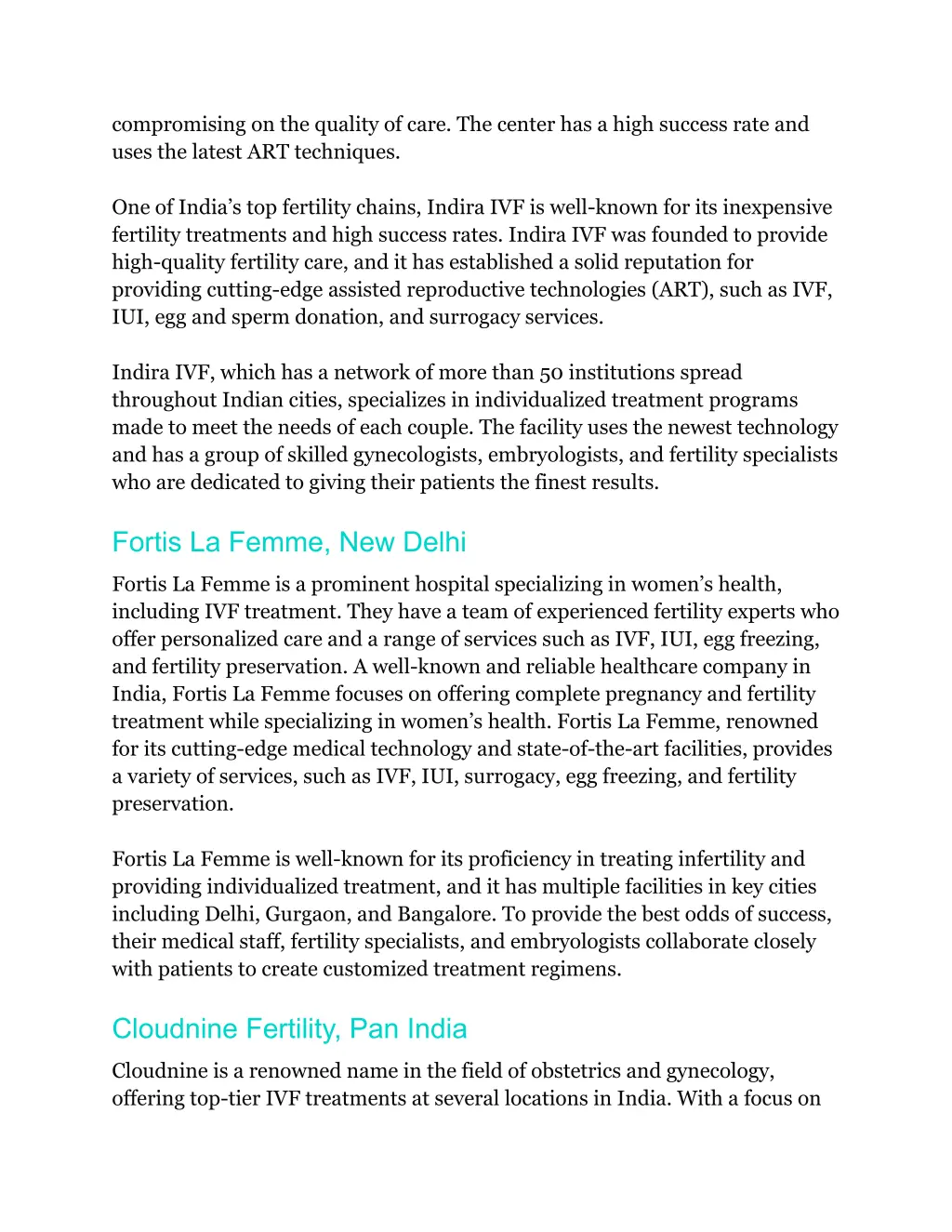 compromising on the quality of care the center