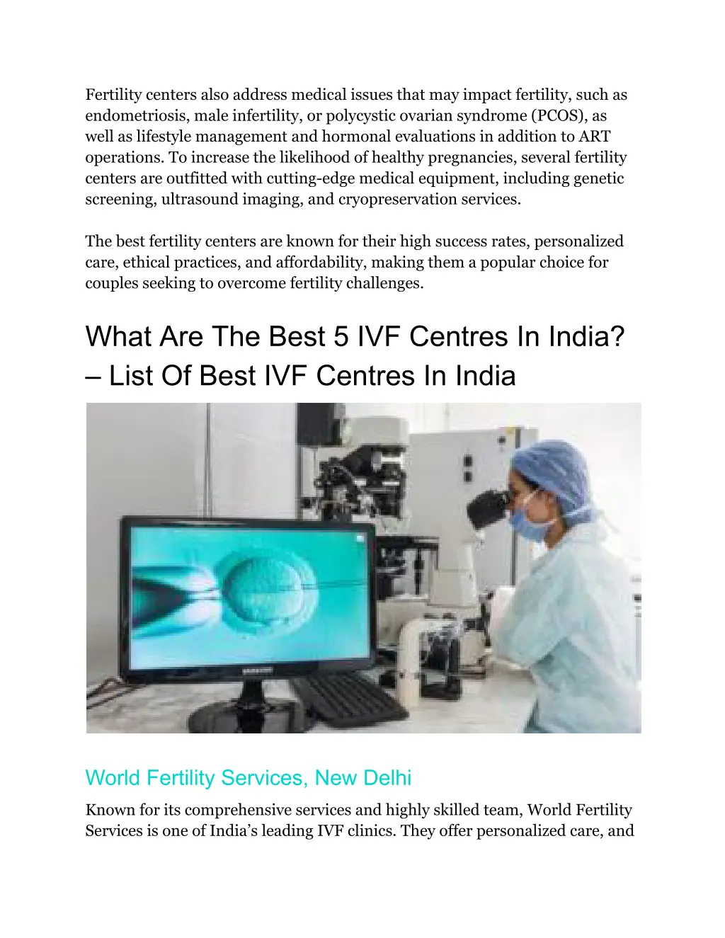 fertility centers also address medical issues