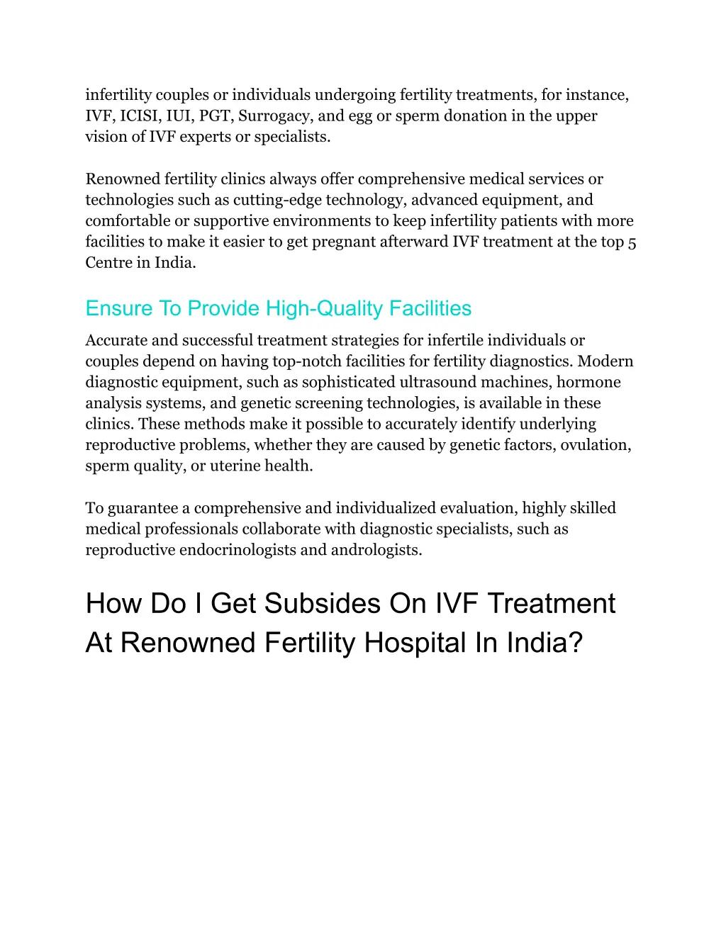 infertility couples or individuals undergoing