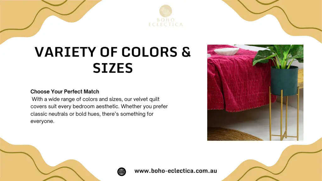 variety of colors sizes