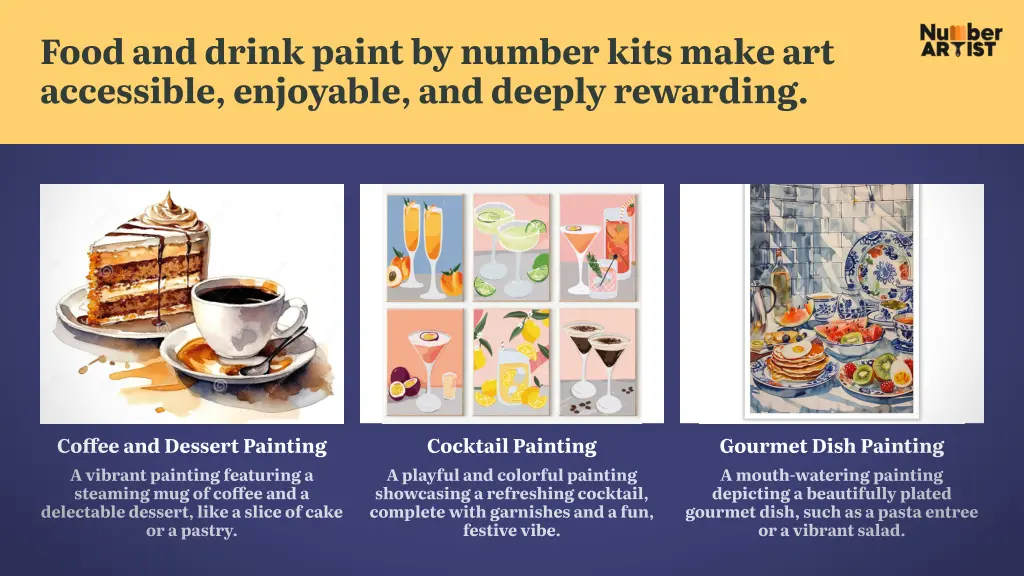 food and drink paint by number kits make