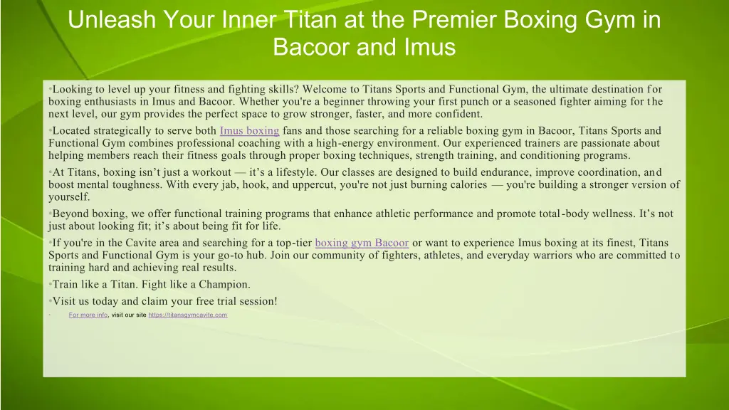 unleash your inner titan at the premier boxing