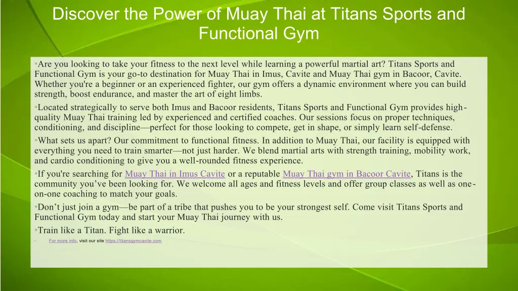 discover the power of muay thai at titans sports
