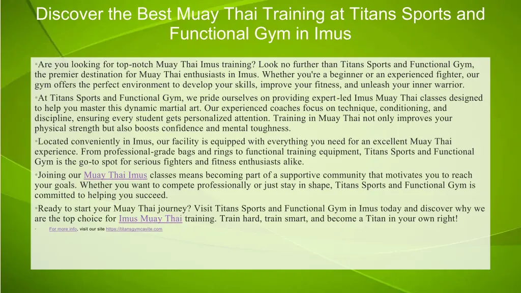 discover the best muay thai training at titans