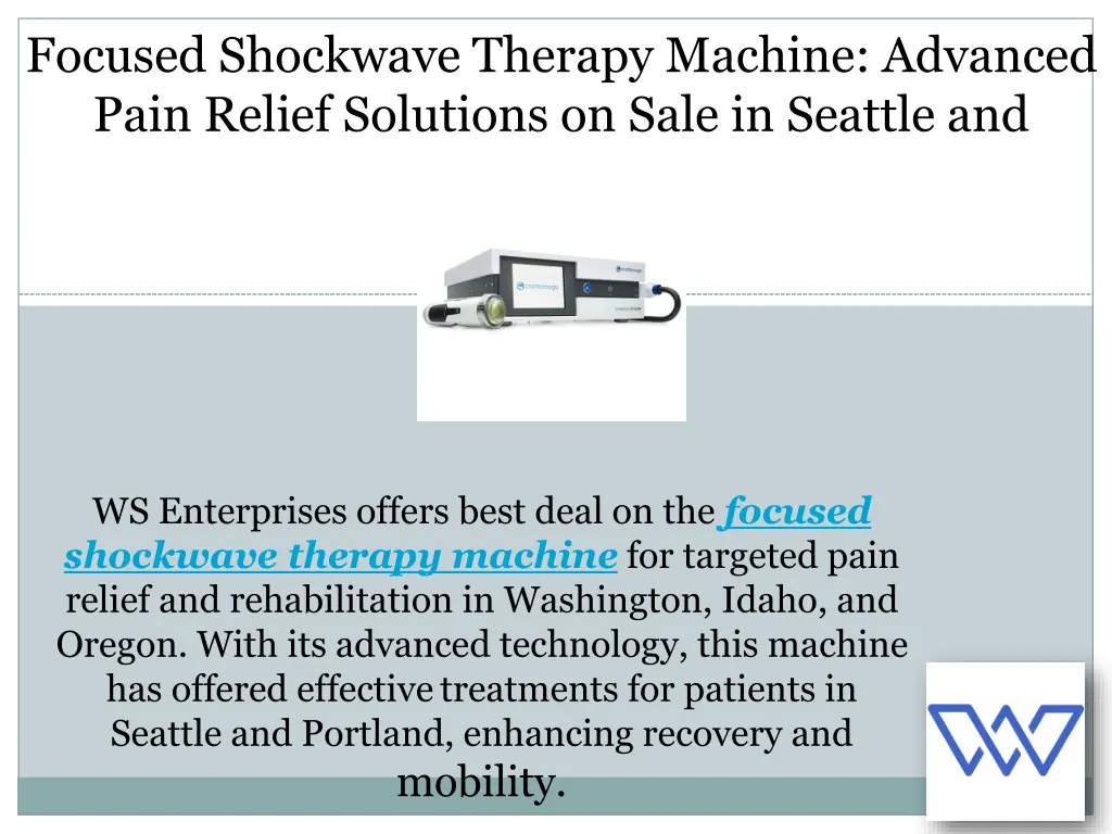focused shockwave therapy machine advanced pain