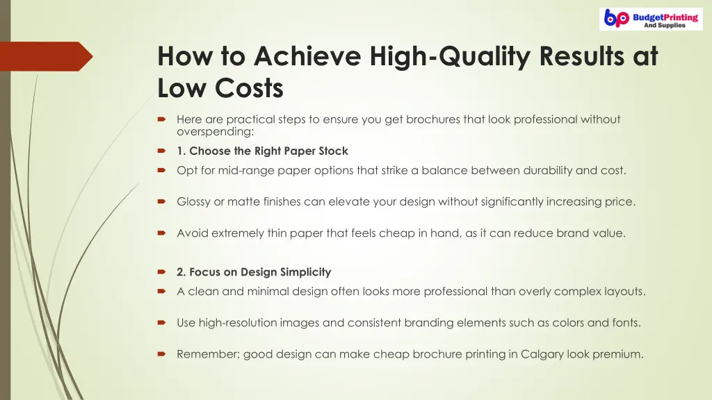 how to achieve high quality results at low costs