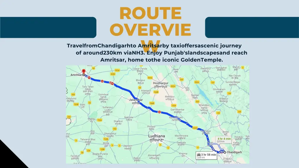 route overvie w of around230km vianh3 enjoy