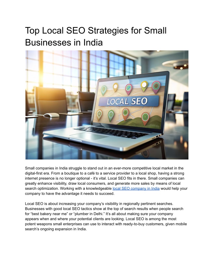 top local seo strategies for small businesses