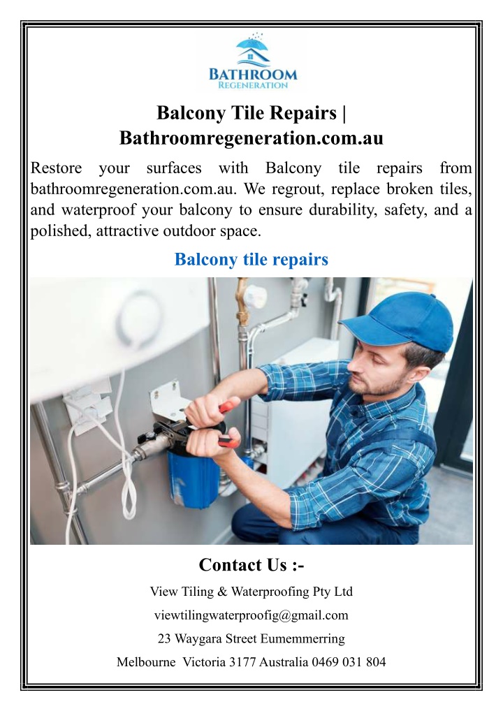 balcony tile repairs bathroomregeneration com au