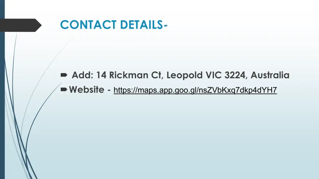 contact details