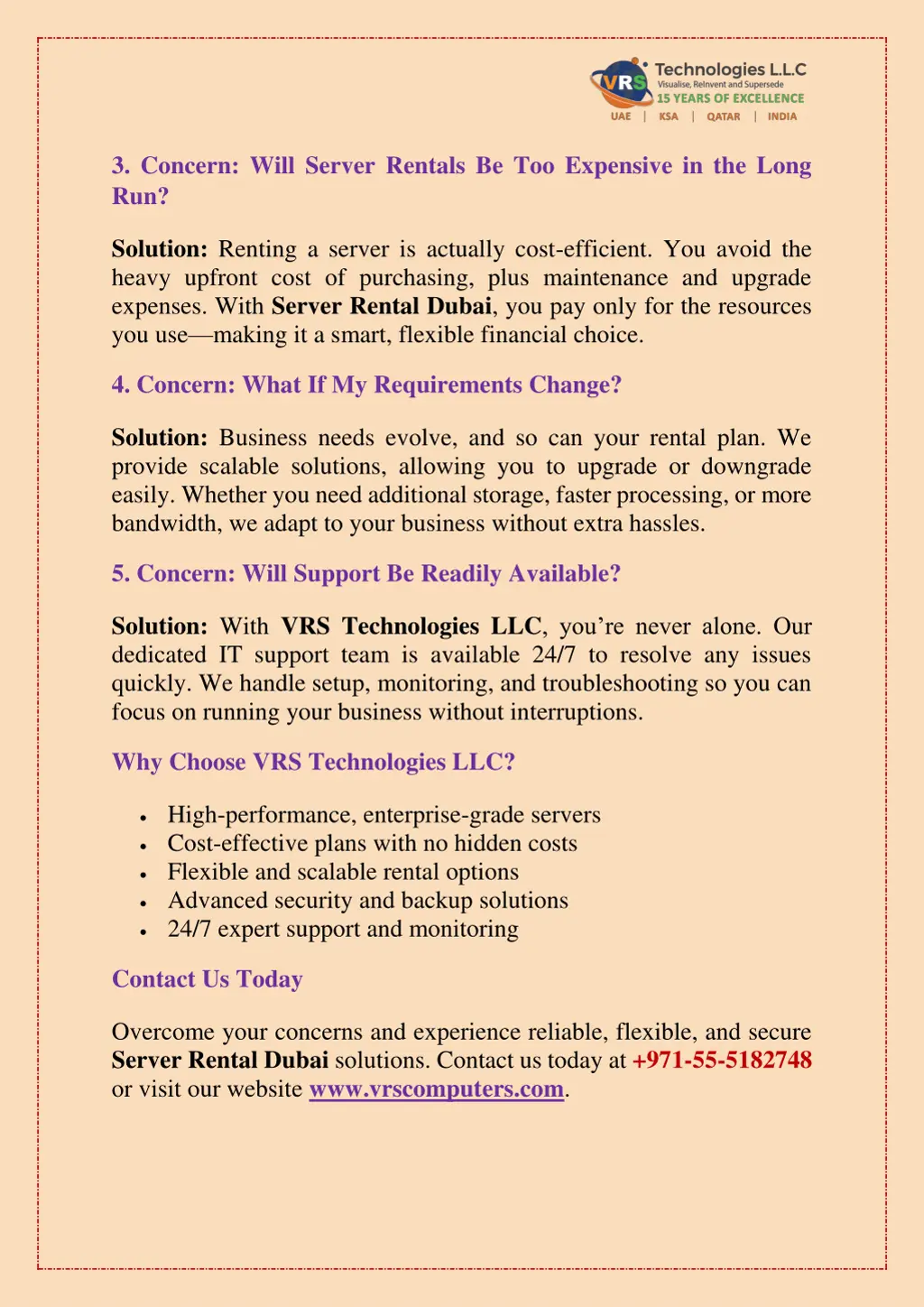 3 concern will server rentals be too expensive