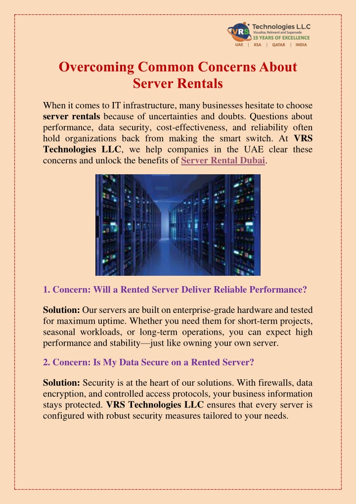 overcoming common concerns about server rentals