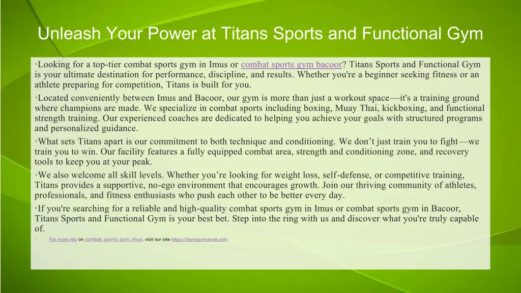 unleash your power at titans sports