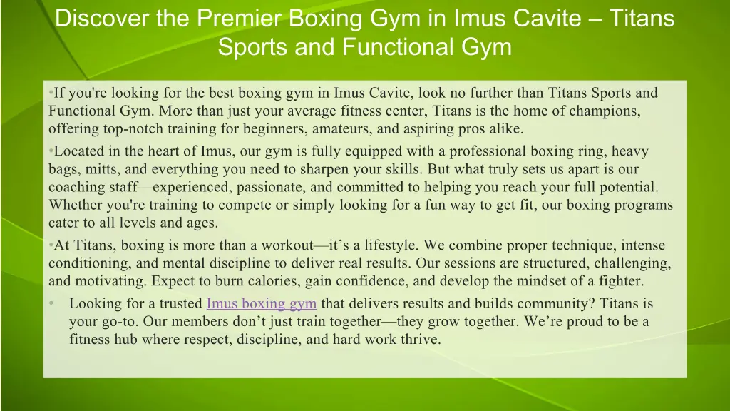 discover the premier boxing gym in imus cavite