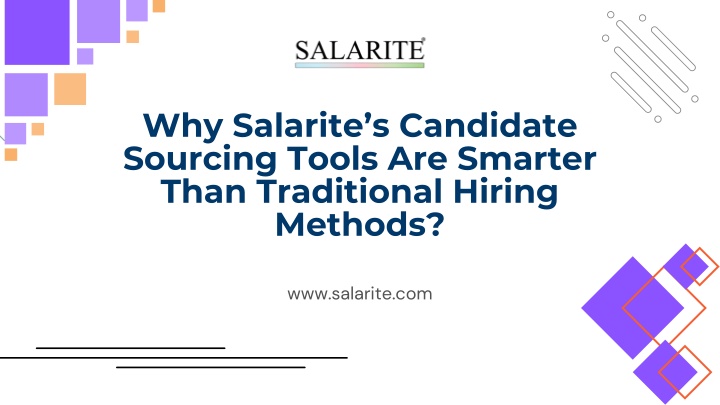 why salarite s candidate sourcing tools