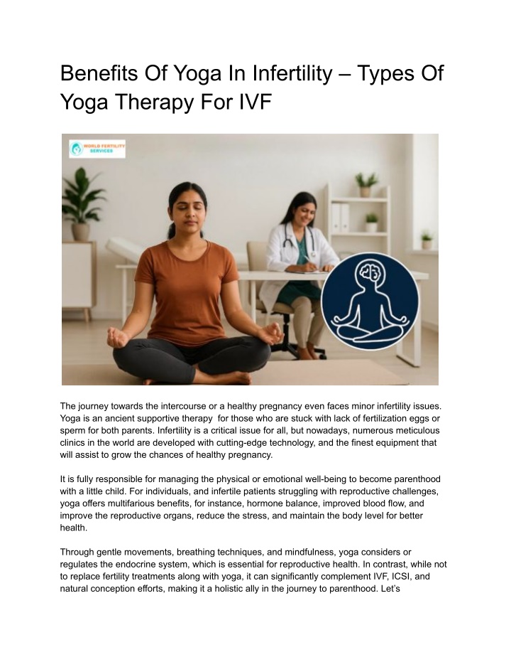 benefits of yoga in infertility types of yoga