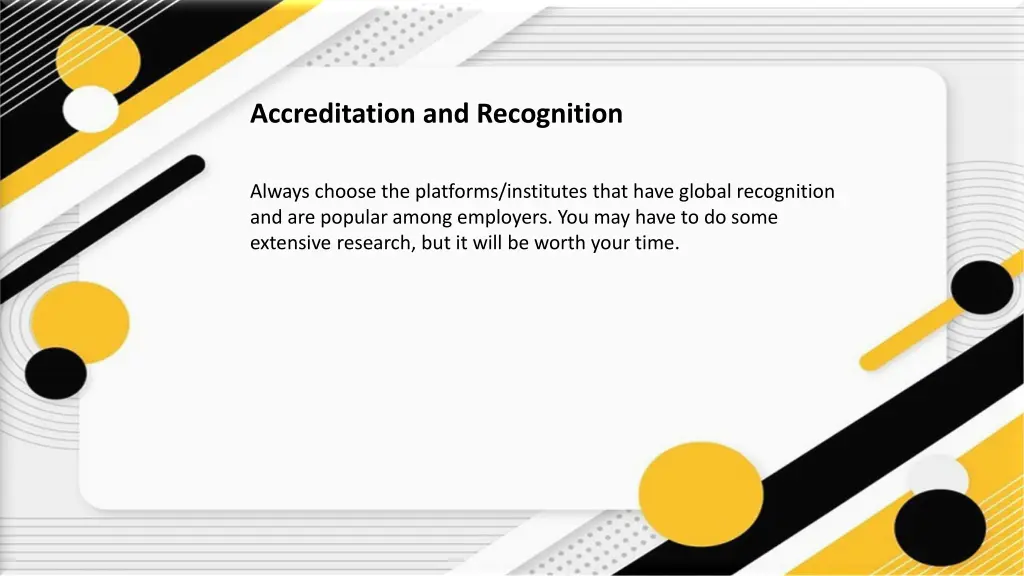 accreditation and recognition