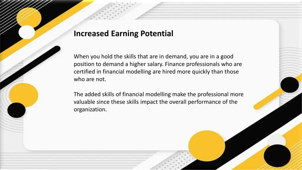 increased earning potential