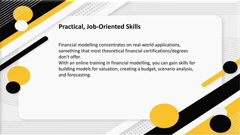 practical job oriented skills