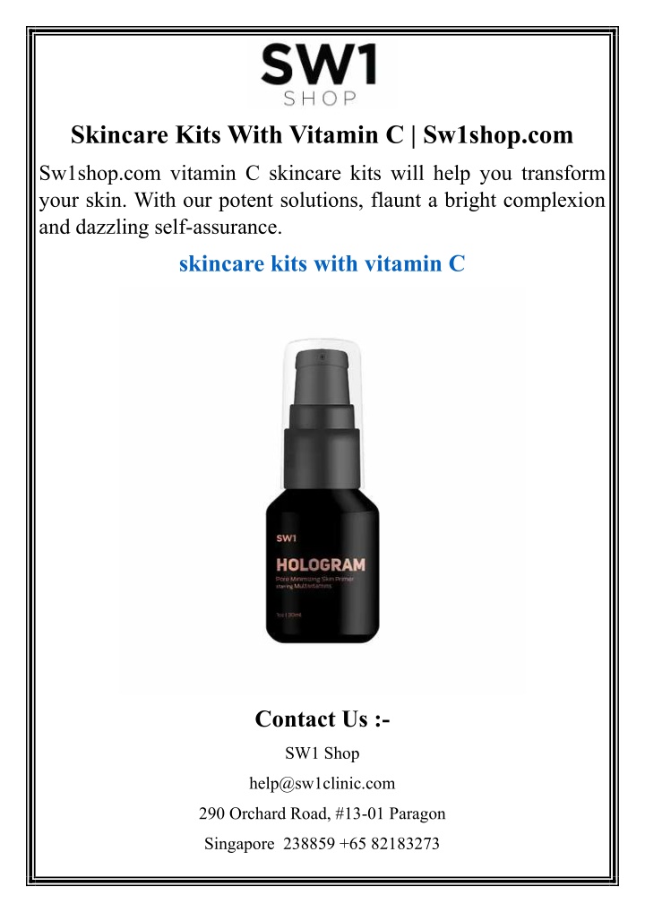skincare kits with vitamin c sw1shop com