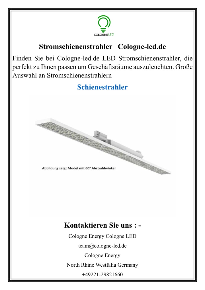 stromschienenstrahler cologne led de