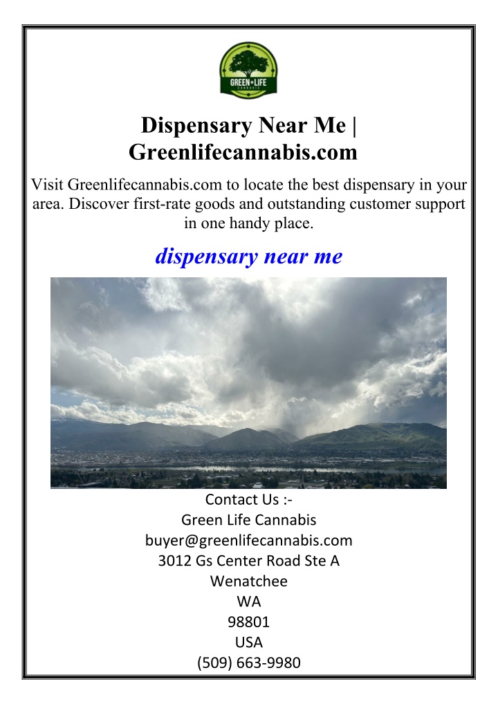 dispensary near me greenlifecannabis com