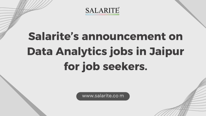 salarite s announcement on data analytics jobs
