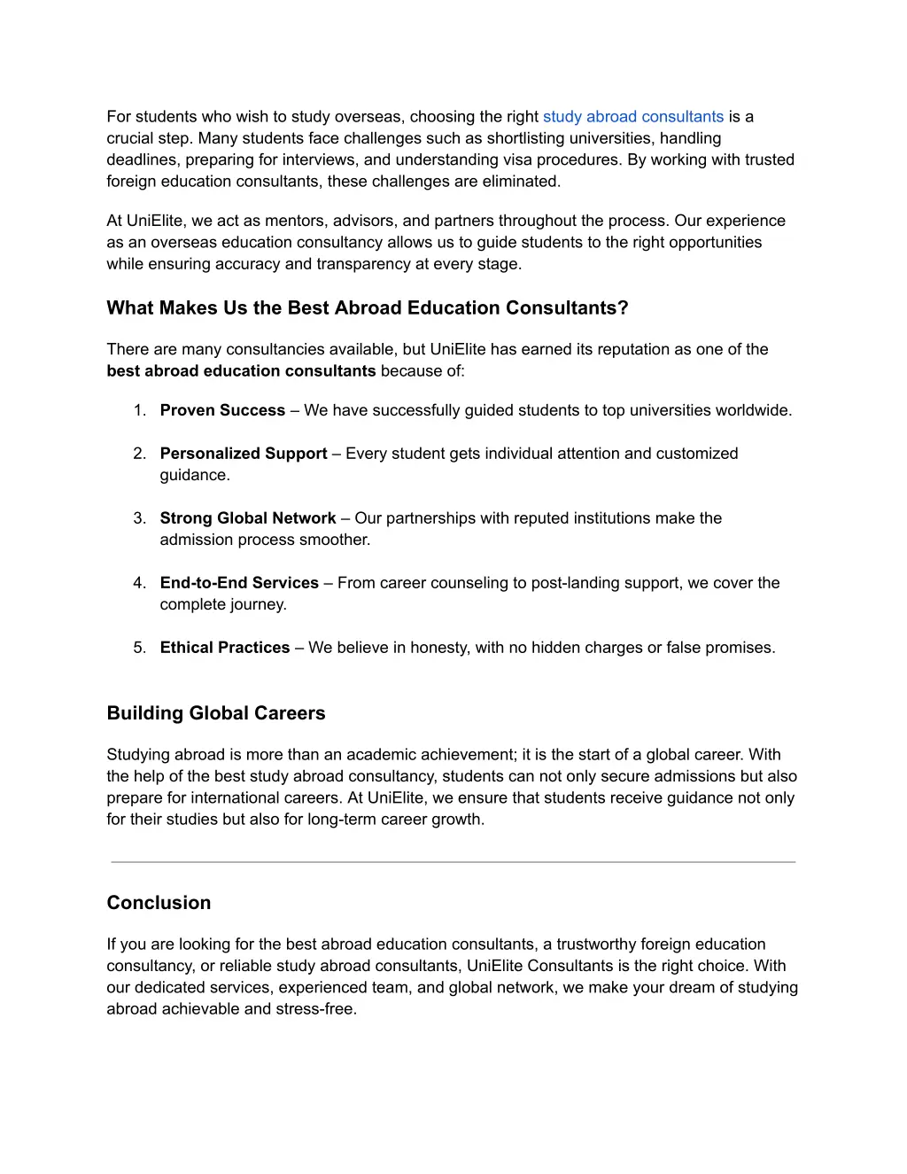 for students who wish to study overseas choosing