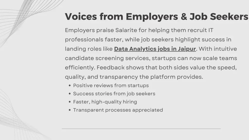 voices from employers job seekers
