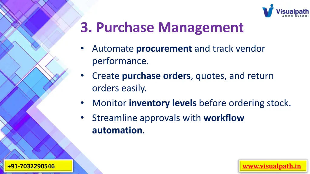 3 purchase management