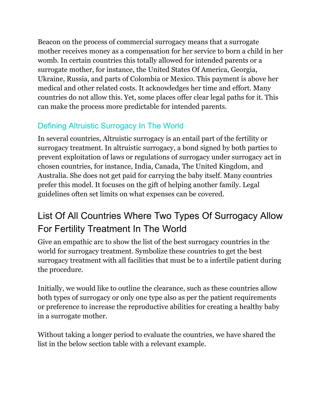 beacon on the process of commercial surrogacy