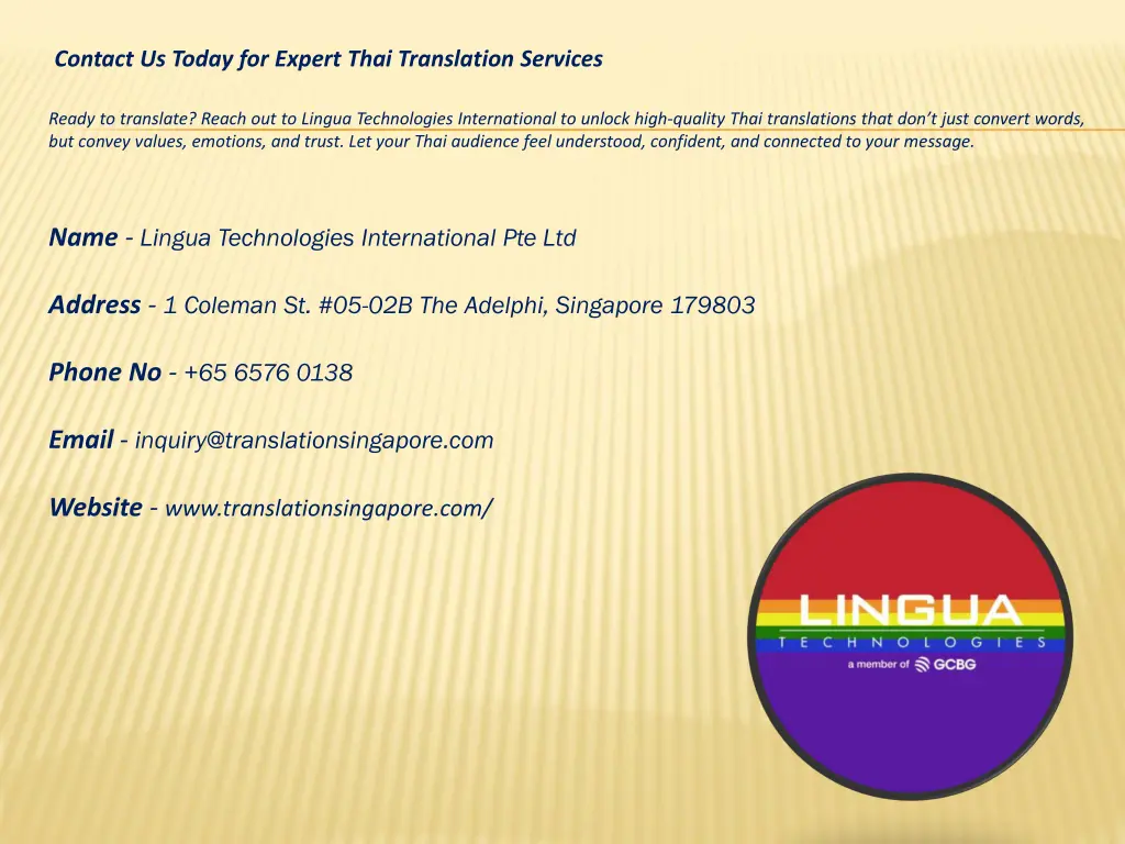 contact us today for expert thai translation
