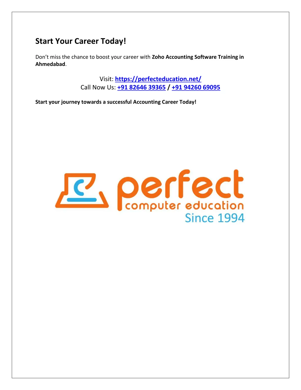 start your career today