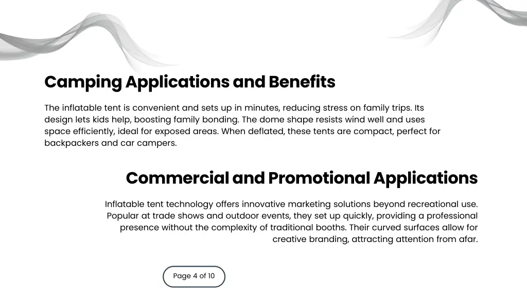 camping applications and benefits