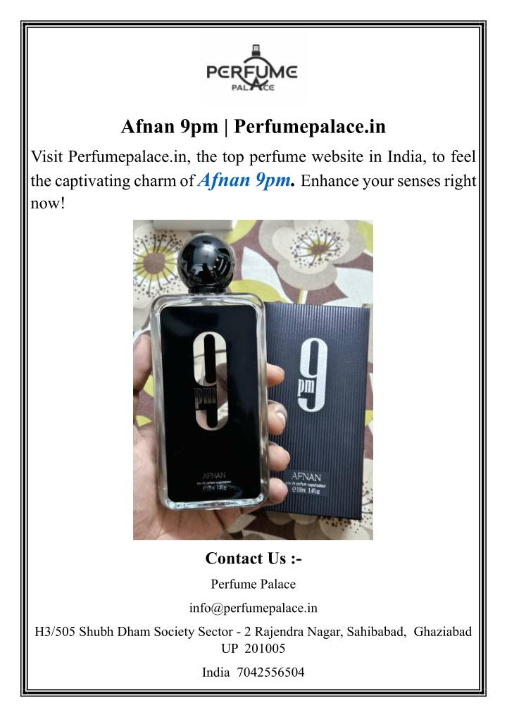 afnan 9pm perfumepalace in