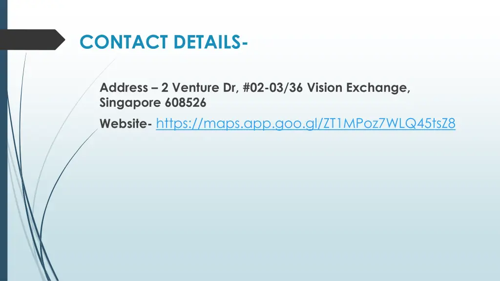 contact details