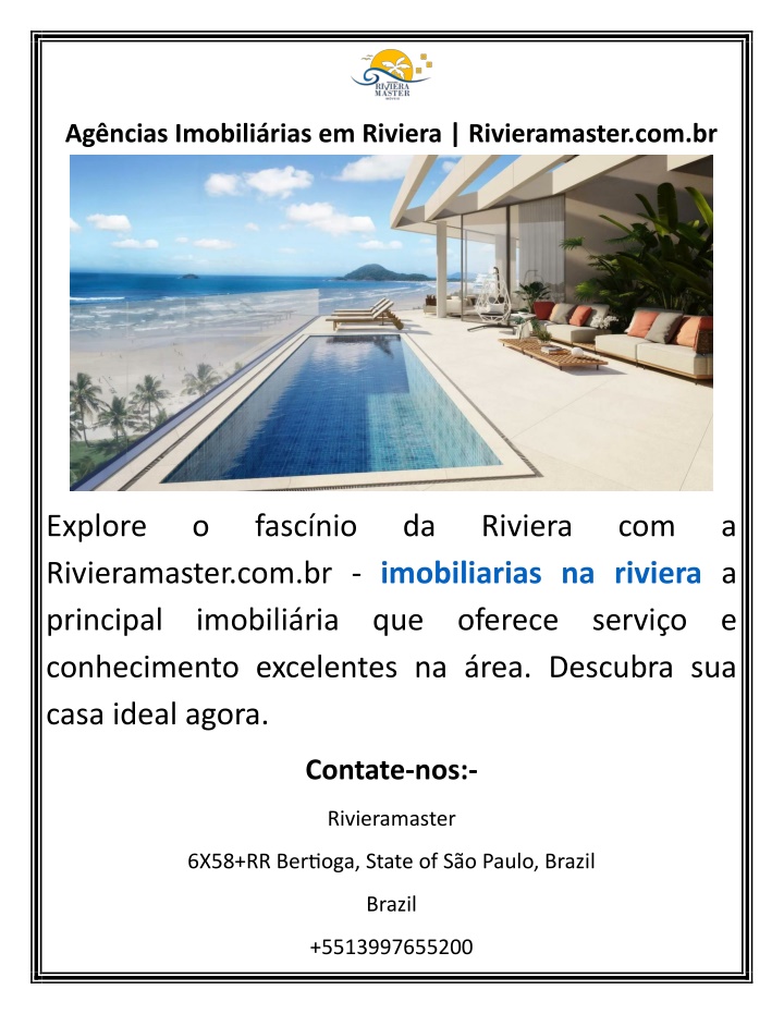 ag ncias imobili rias em riviera rivieramaster