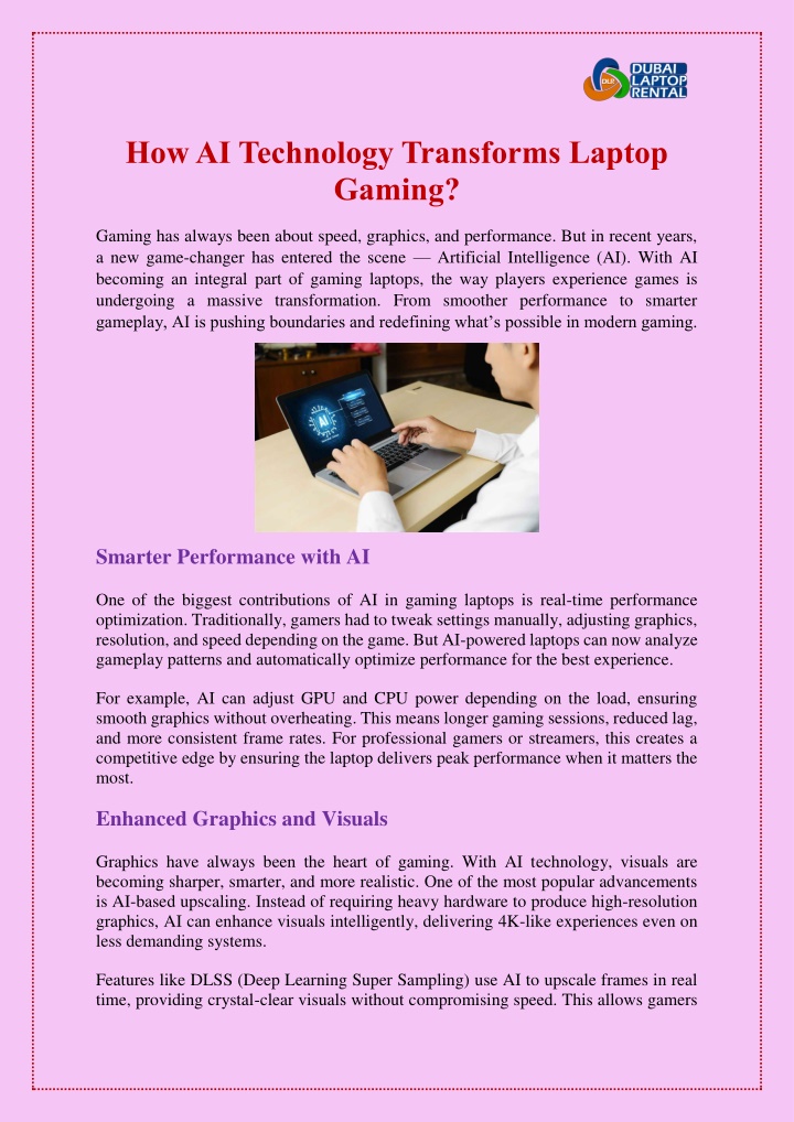 how ai technology transforms laptop gaming