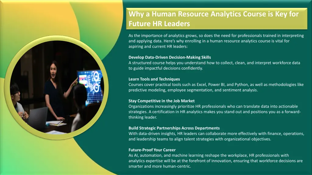 why a human resource analytics course