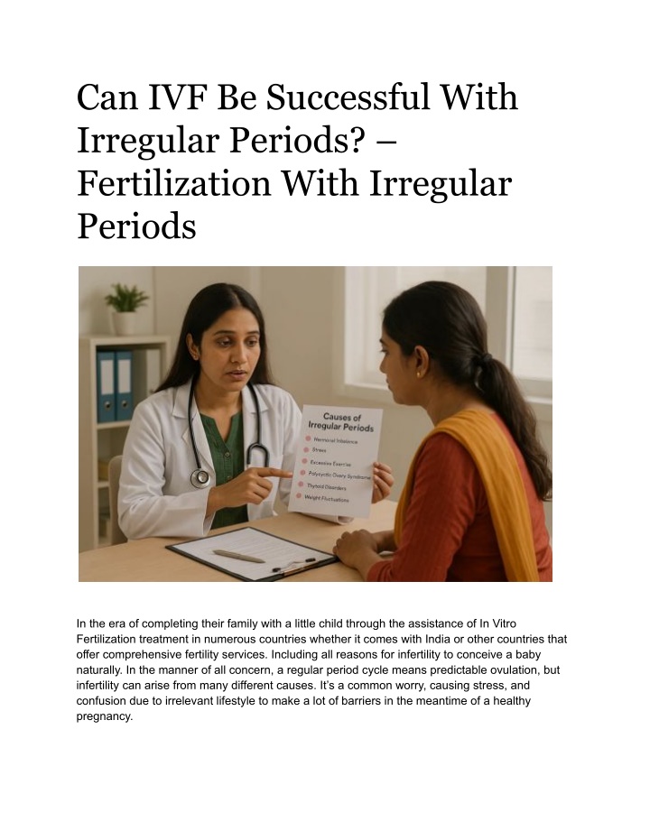 can ivf be successful with irregular periods