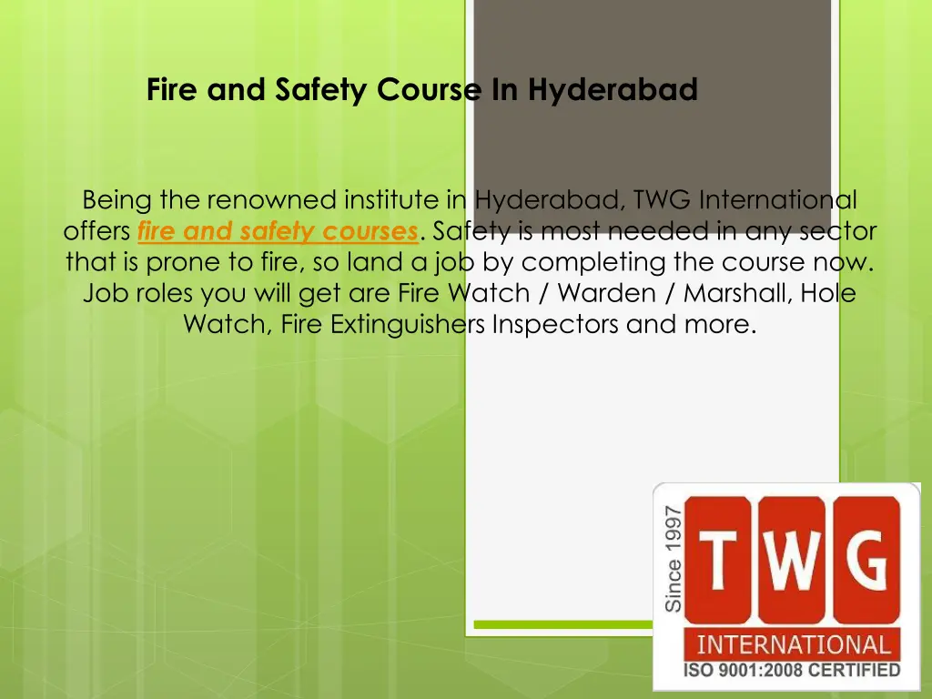 fire and safety course in hyderabad