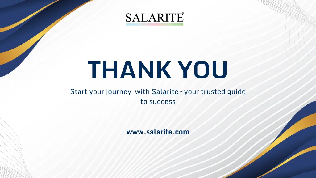 thank you start your journey with salarite your