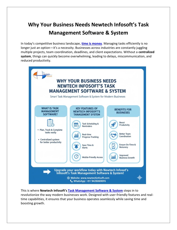 why your business needs newtech infosoft s task
