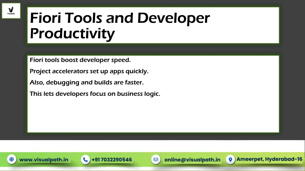 fiori tools and developer productivity