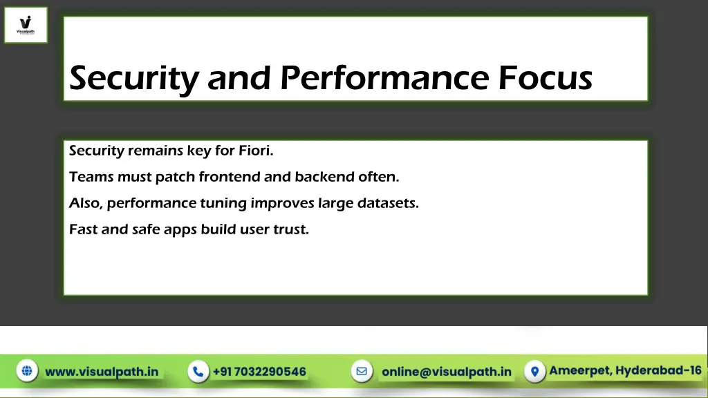 security and performance focus