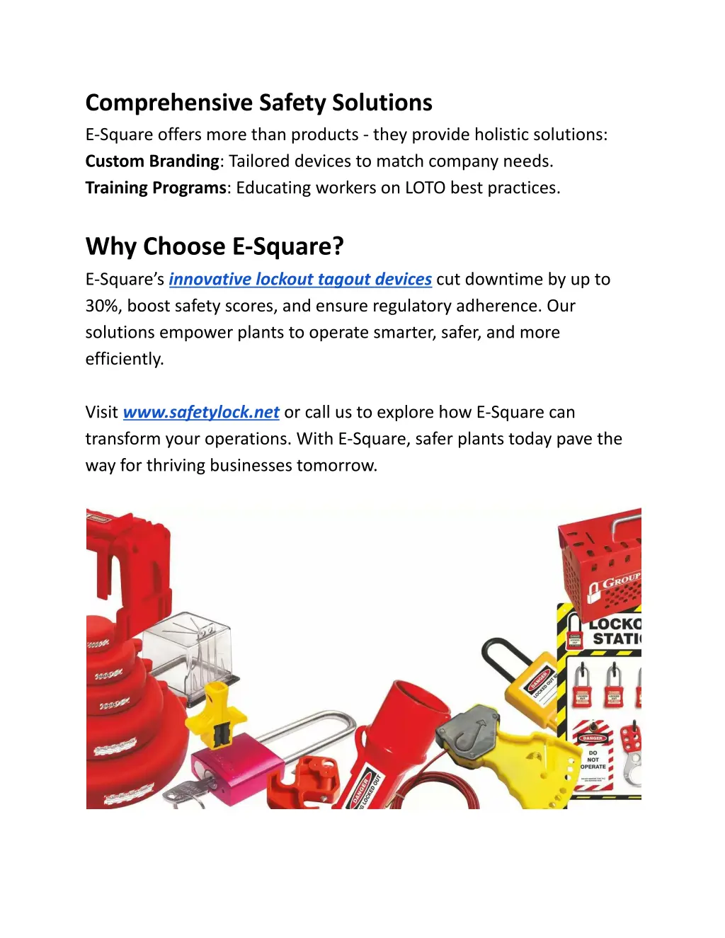 comprehensive safety solutions e square offers
